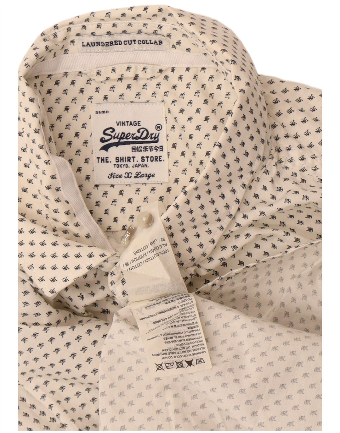 Męska koszula Superdry z kołnierzykiem, XL, biała w cętki