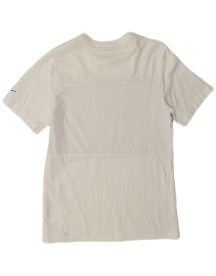 T-shirt męski Nike, mały, biały, geometryczny, bawełniany