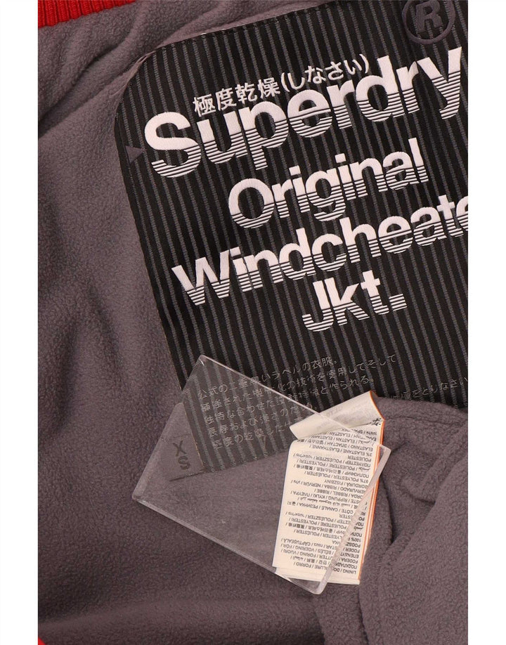 Męska wiatrówka z kapturem Superdry UK 34 XS, czerwony poliester
