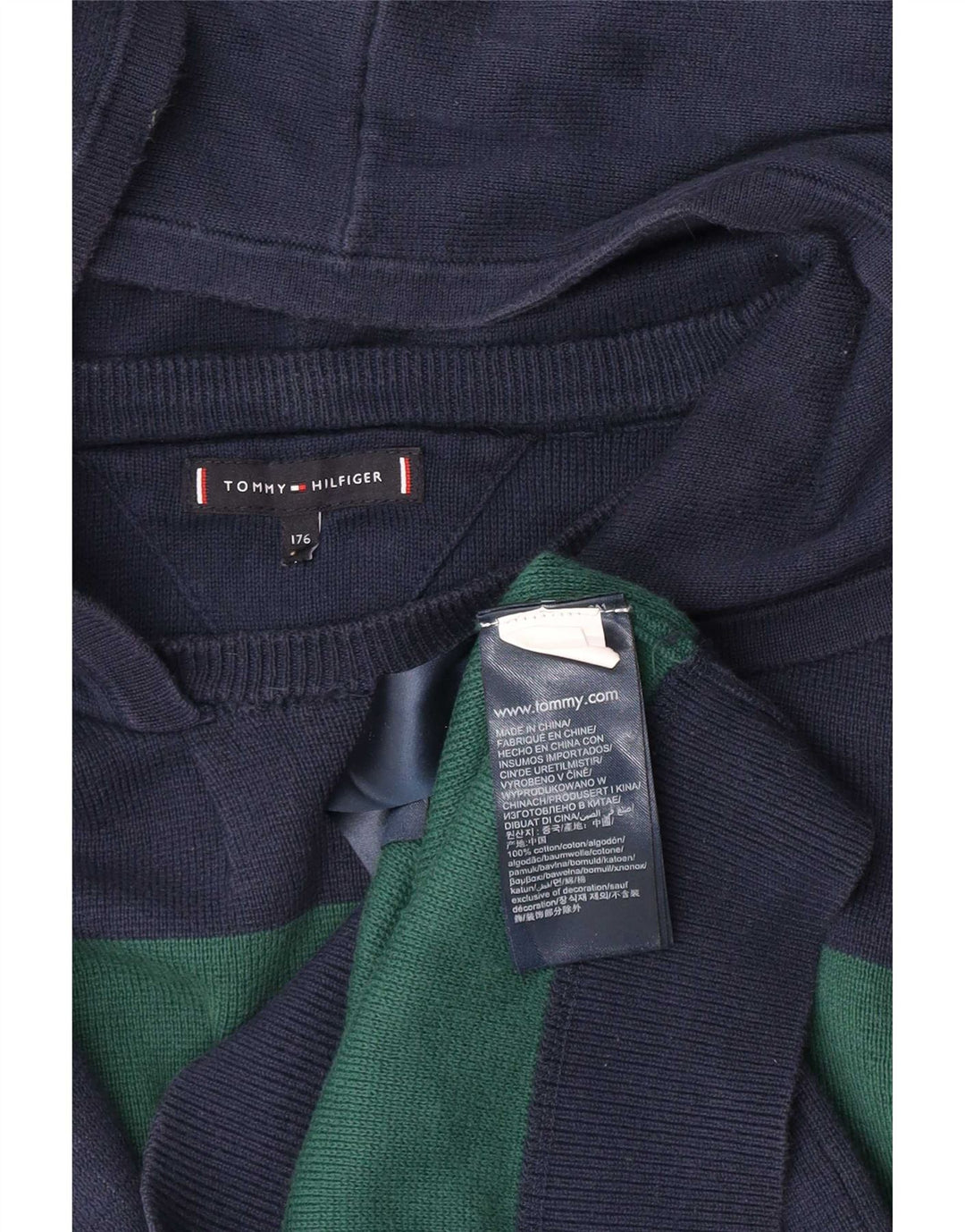 Chłopięcy sweter Tommy Hilfiger z grafiką 15-16 lat, wielokolorowy, z blokami kolorów