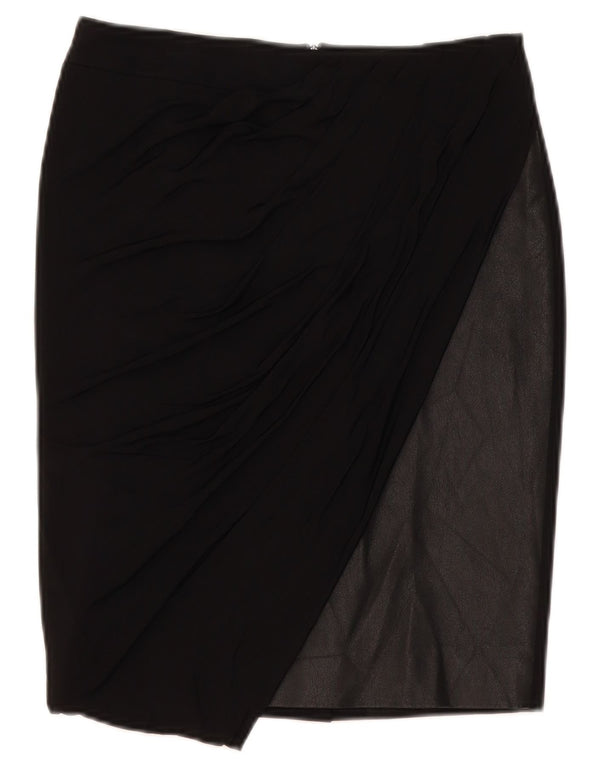 Karen Millen Damska spódnica ołówkowa UK 10 Small W28 Czarna wiskoza z blokami kolorów