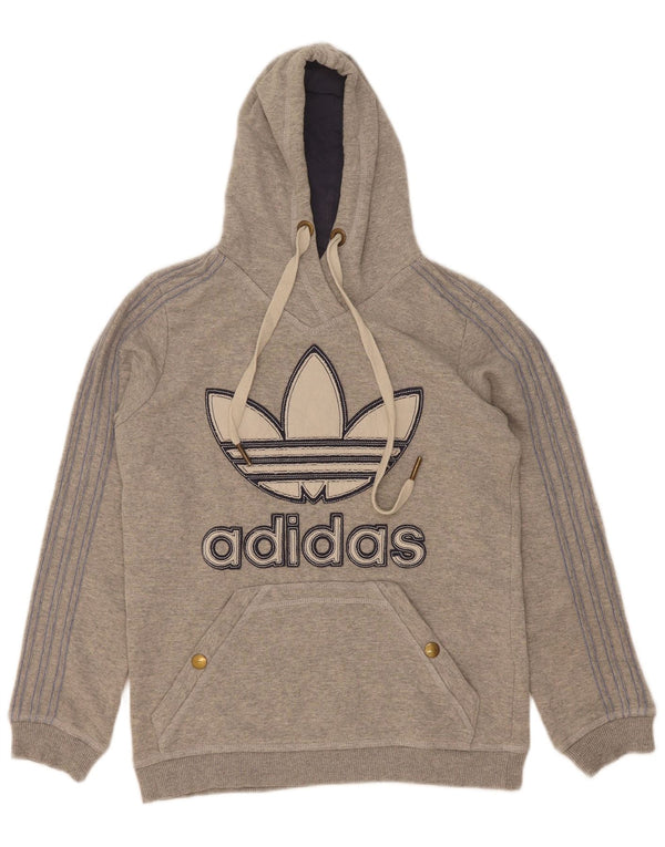 Damska bluza z kapturem Adidas IT 46, duża, szara, nakrapiana bawełna