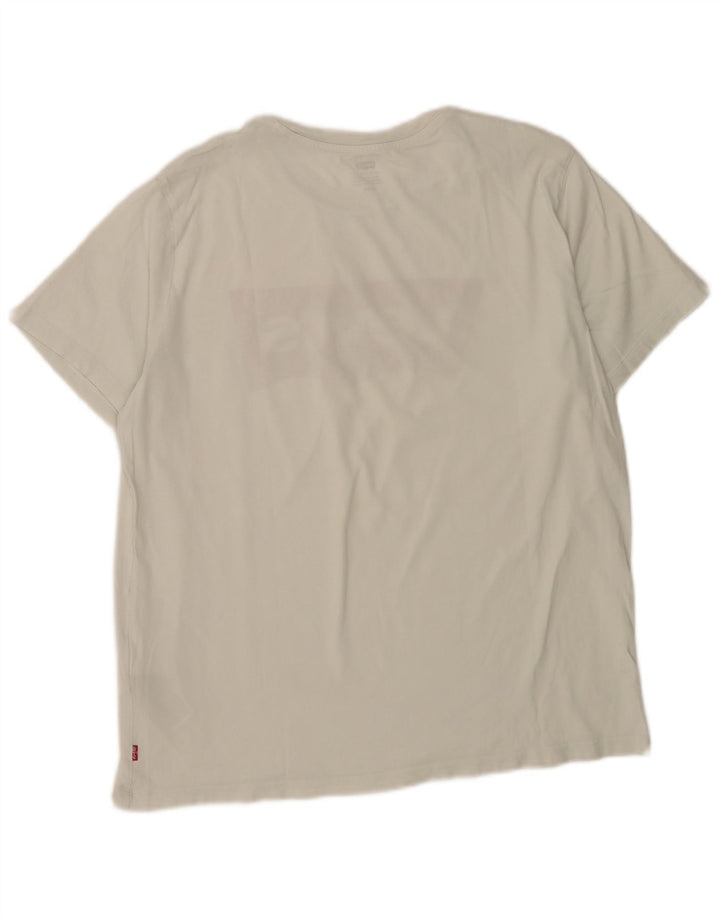 Męski T-shirt z grafiką Levi's, duży, biały, bawełniany