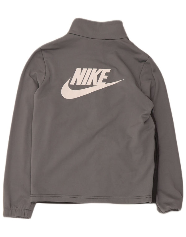 Chłopięca kurtka dresowa Nike Graphic 10-11 lat, średnioszara, z blokami kolorów