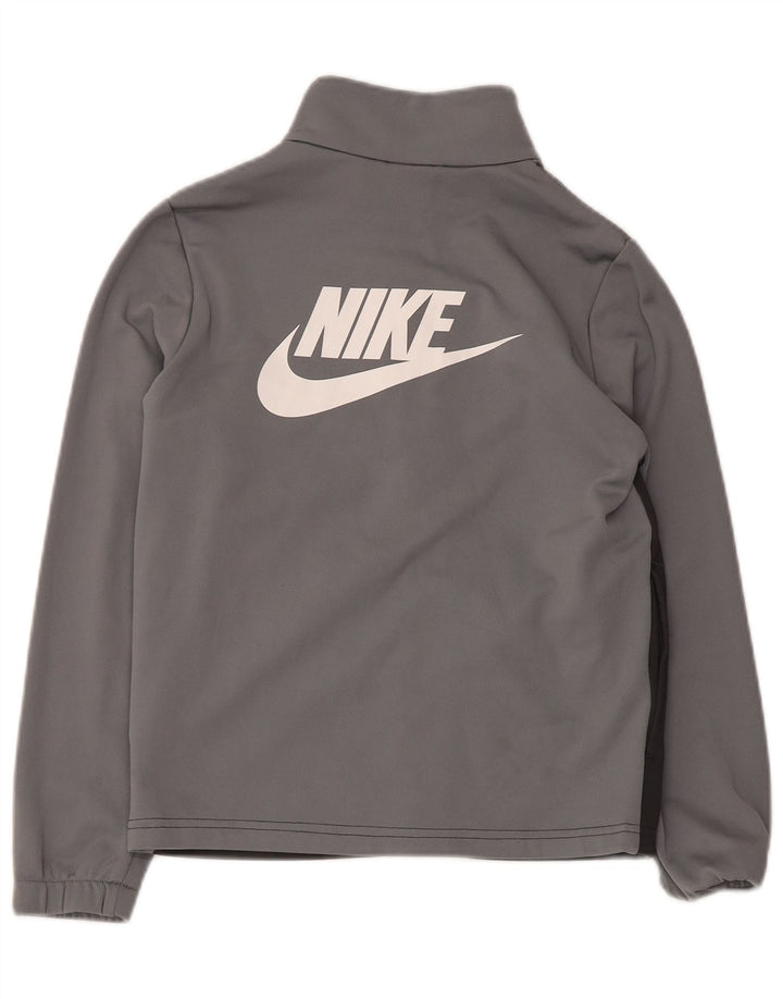 Chłopięca kurtka dresowa Nike Graphic 10-11 lat, średnioszara, z blokami kolorów