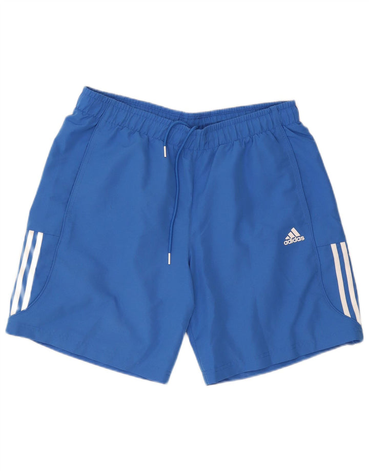 Męskie spodenki sportowe Adidas Climalite, duże, niebieskie, poliestrowe