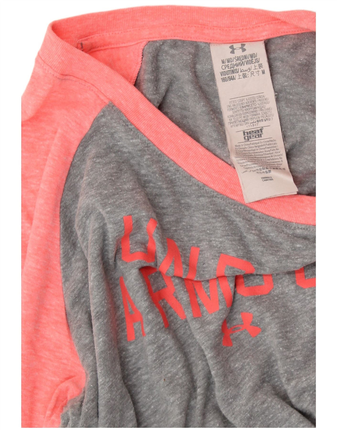 Damski top UNDER ARMOUR Heat Gear Graphic z rękawem 3/4, UK 12, średni szary