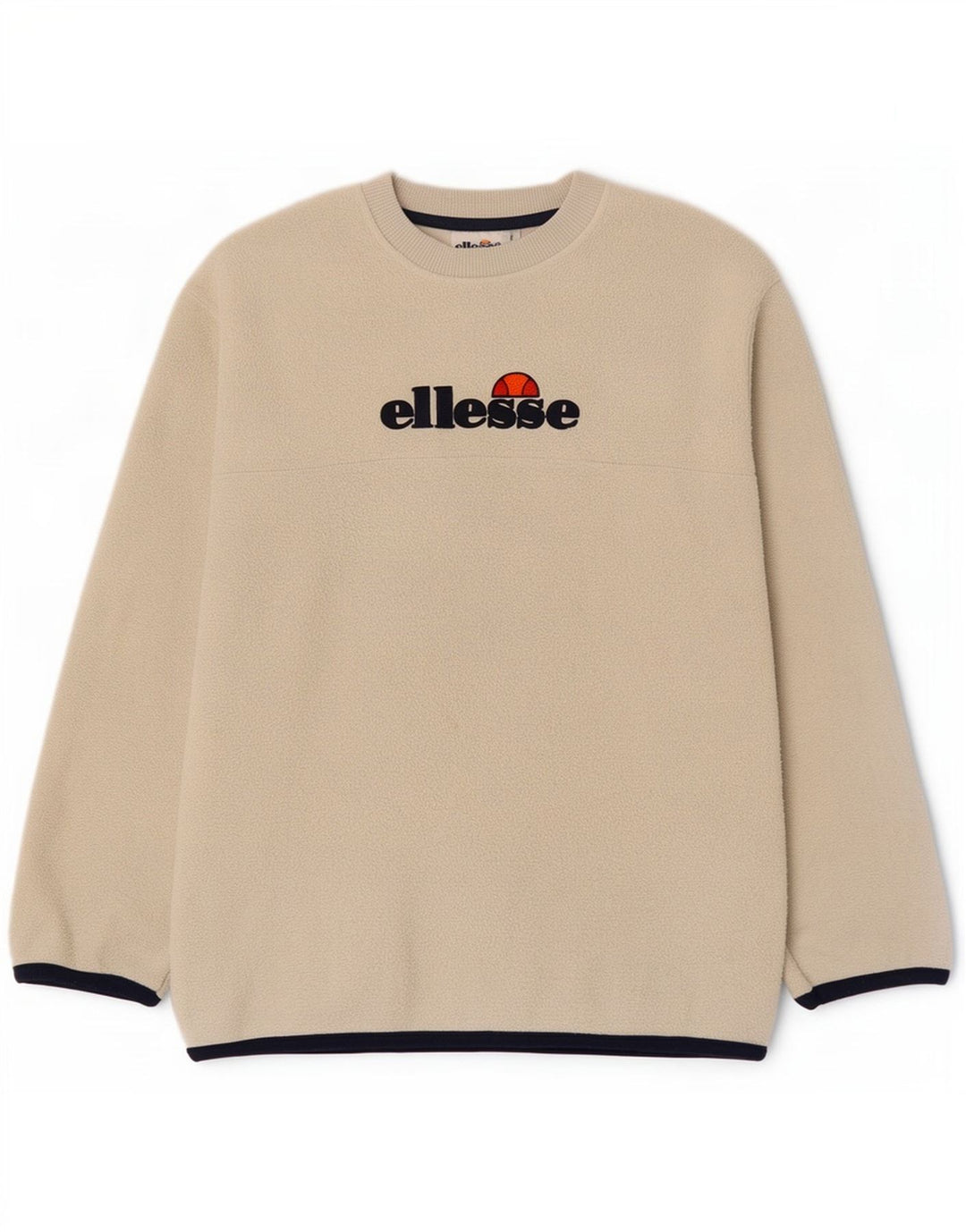 Męski sweter polarowy Ellesse z grafiką, mały, beżowy, poliester