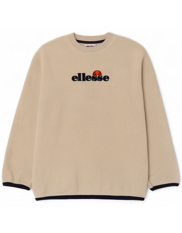 Męski sweter polarowy Ellesse z grafiką, mały, beżowy, poliester