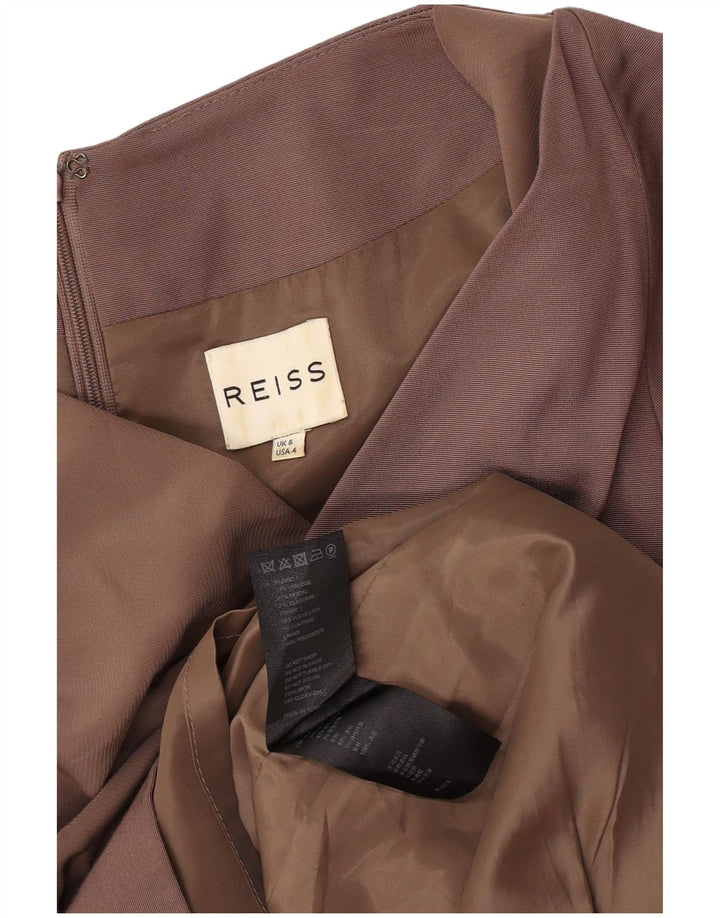 Damska sukienka płaszczowa Reiss UK 8 Small Brown wiskoza