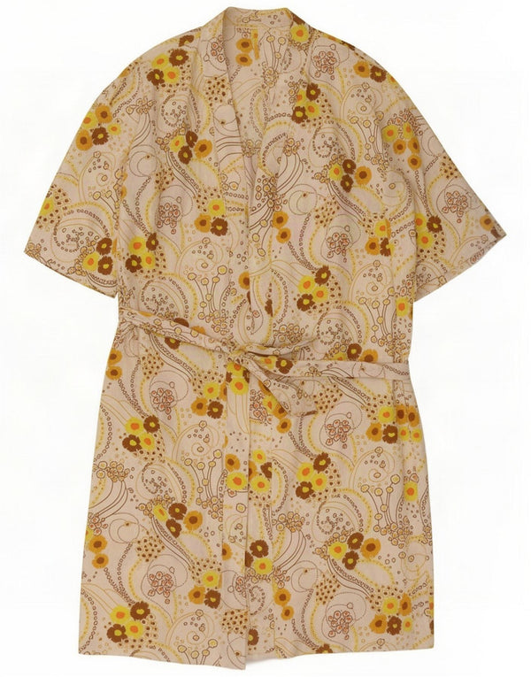 Damska sukienka typu shift w stylu vintage UK 18 XL Złamana biel w kwiaty