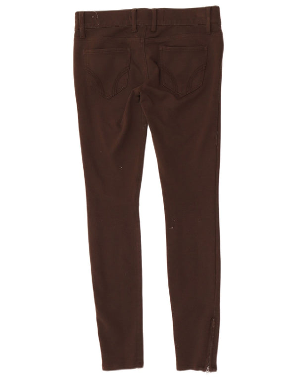 Damskie spodnie typu skinny z niskim stanem, Hollister US 0 XS W28 L27 brązowe