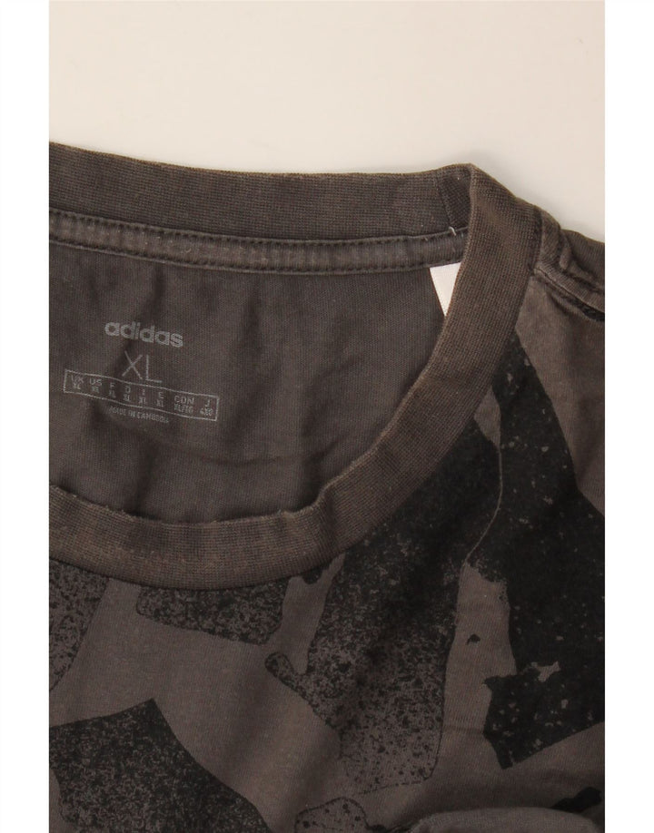 Męski T-shirt ADIDAS z abstrakcyjnym wzorem, XL, szary