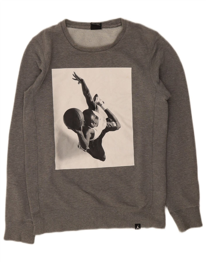 Męska bluza z grafiką Nike, sweter XS, szara bawełna