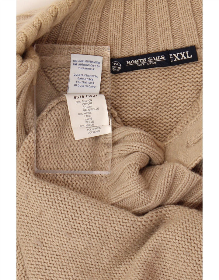 Męski sweter zapinany na guziki NORTH SAILS 2XL, beżowa wełna