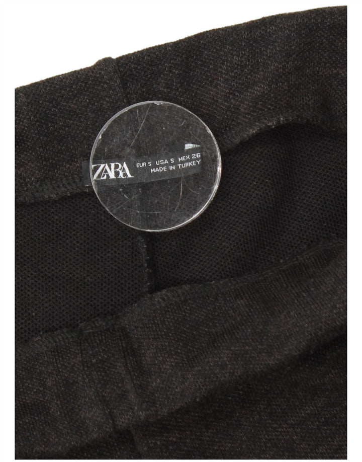 Damskie spodnie codzienne z szerokimi nogawkami Zara, małe W26 L30, czarny poliester
