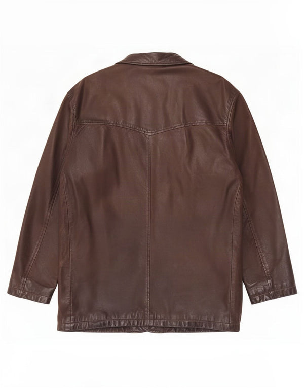 Vintage męska kurtka skórzana UK 44 2XL brązowa