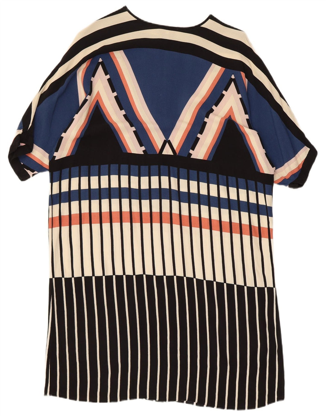 WAREHOUSE Damska sukienka oversize typu shift UK 10, mała, wielokolorowa, geometryczna