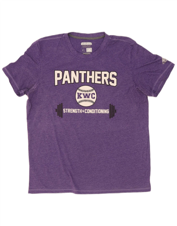 Adidas Męska koszulka z grafiką Panthers Top XL Fioletowy poliester