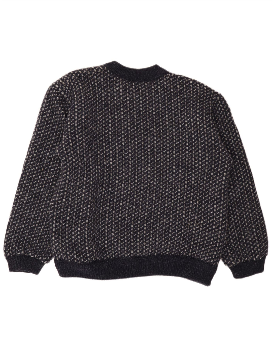 Męski sweter zapinany na guziki Walbusch EU 52, duży, granatowy, geometryczny