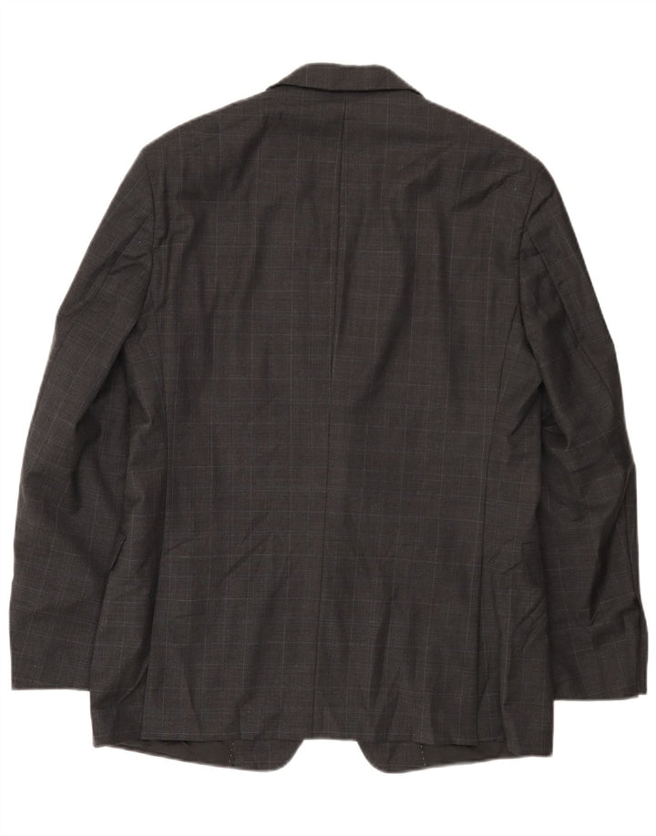 Męska marynarka zapinana na 2 guziki Tommy Hilfiger UK 40, duża, szara wełniana kratka