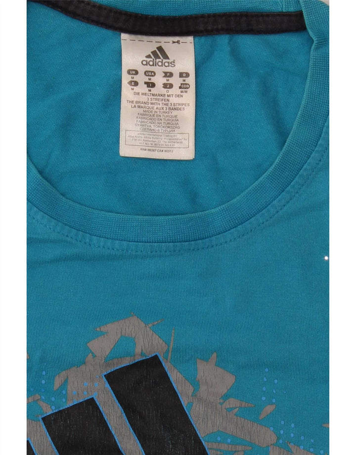 Męska koszulka graficzna Adidas Top Medium Blue Cotton