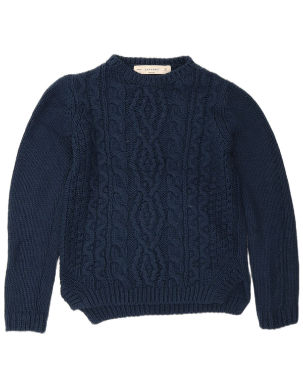 Sweter damski Zara z dekoltem w łódkę UK 16, duży, granatowy