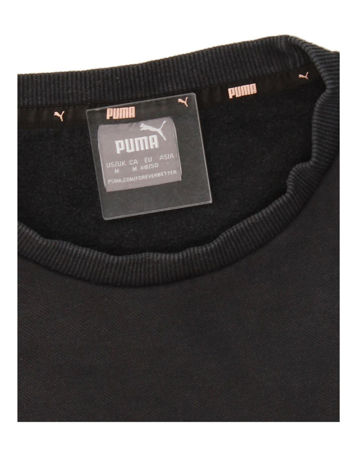 PUMA Mens Sweatshirt Jumper Medium Black Cotton Vintage Puma and Second-Hand Puma from Messina Hembry 