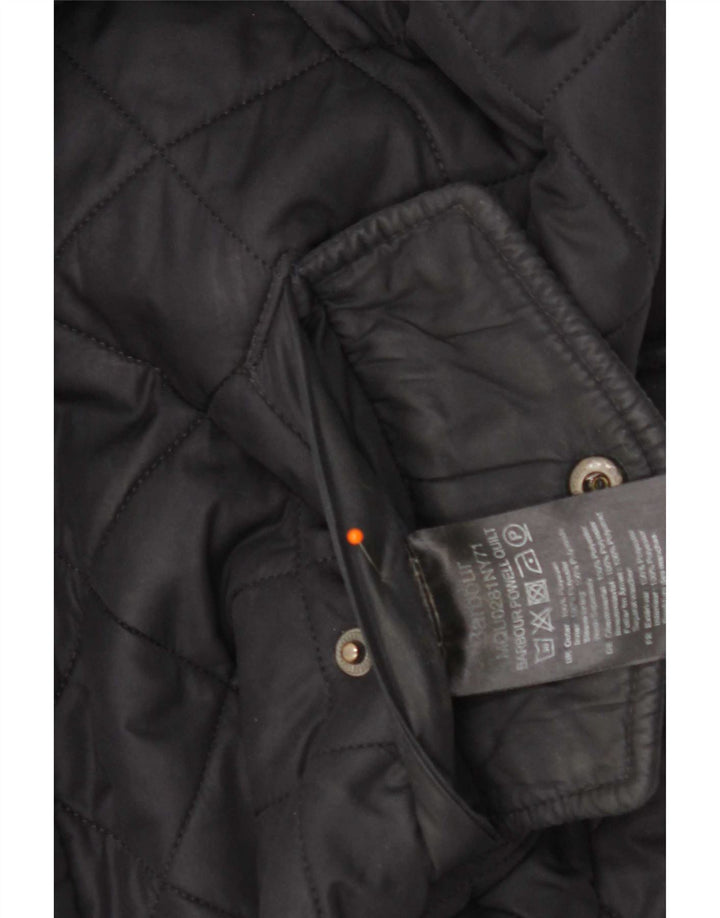 Męska pikowana kurtka Barbour UK 36, mała, granatowa, poliestrowa