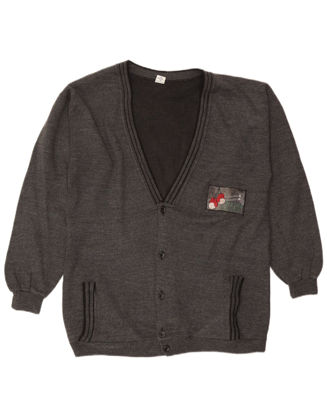 Vintage męski sweter rozpinany XL, szara bawełna