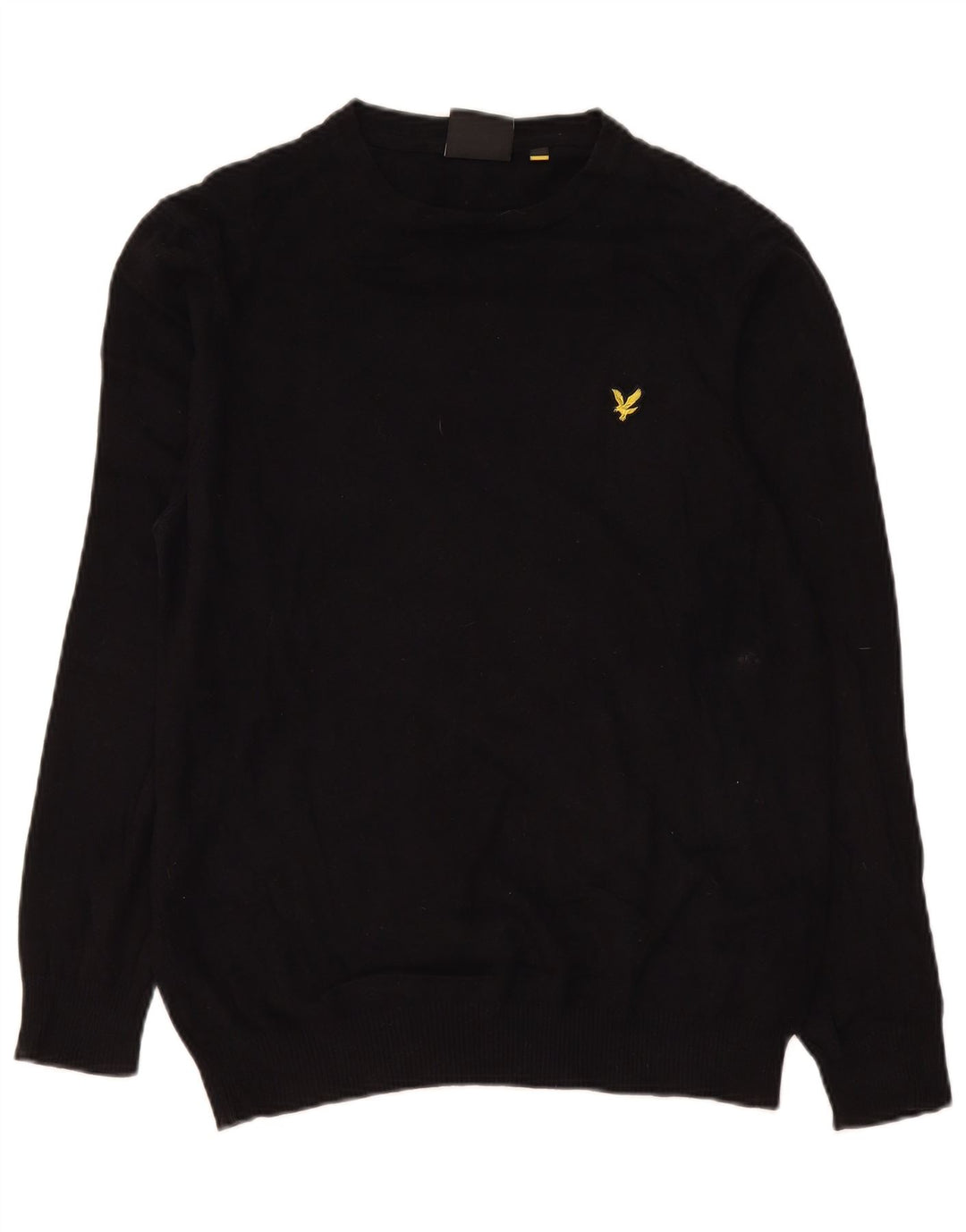 Męski sweter z okrągłym dekoltem Lyle & Scott, średni czarny, bawełniany