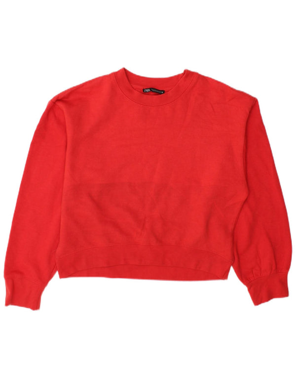 Zara Womens Oversized Sweatshirt Jumper UK 10 Small Red Polyester