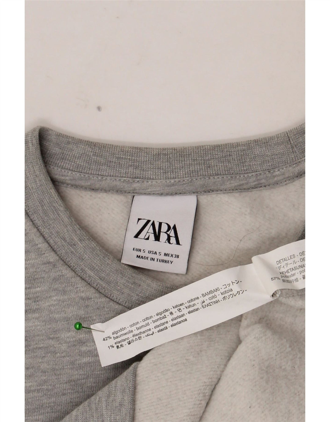 Męska bluza Zara, mała, szara, nakrapiana bawełna