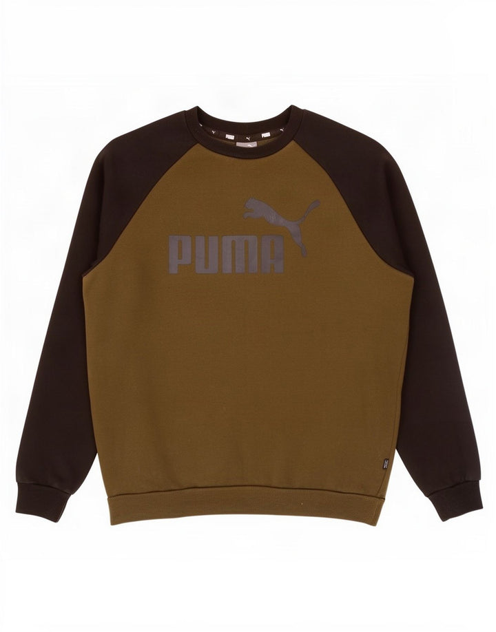 Męska bluza z grafiką Puma, bawełniana, w kolorze średniego khaki