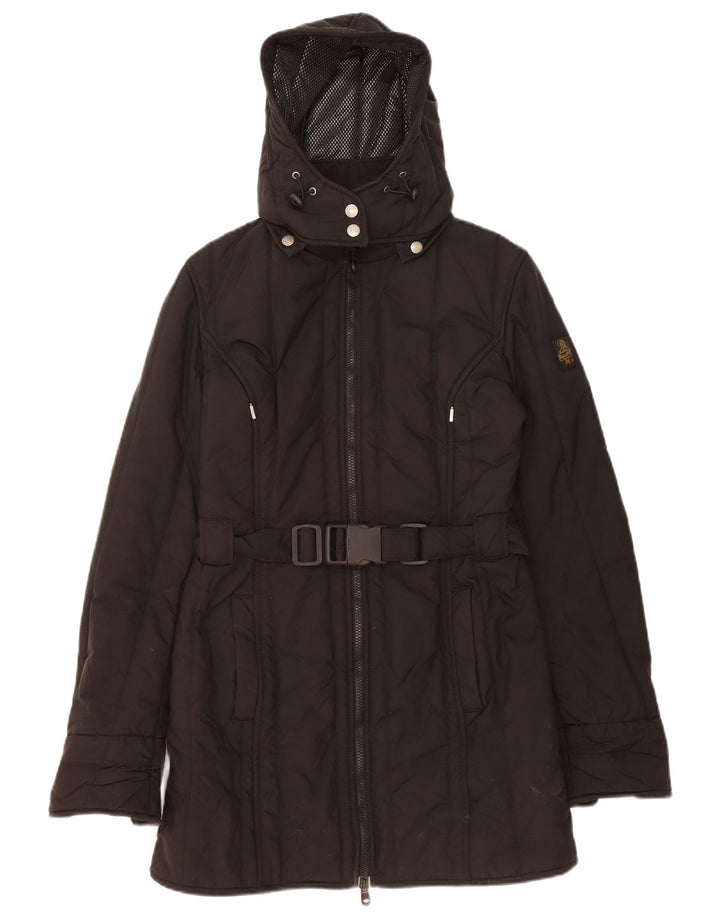 REFRIGIWEAR Womens Hooded Padded Coat UK 14 Medium Black Polyamide