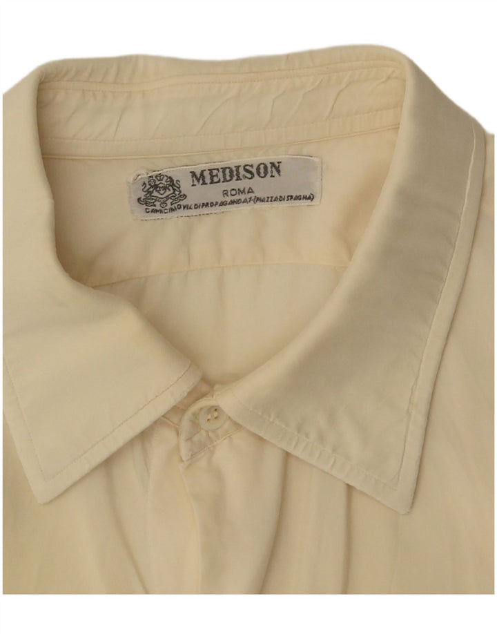 Koszula męska w stylu vintage, średnia żółta