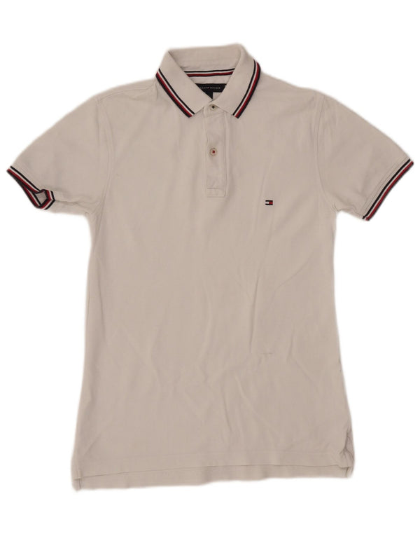 Męska koszulka polo slim fit TOMMY HILFIGER, mała, biała
