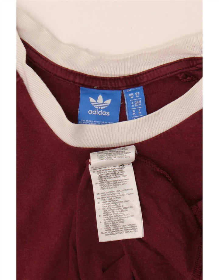 Adidas Męska koszulka Top Medium Burgundowa bawełna