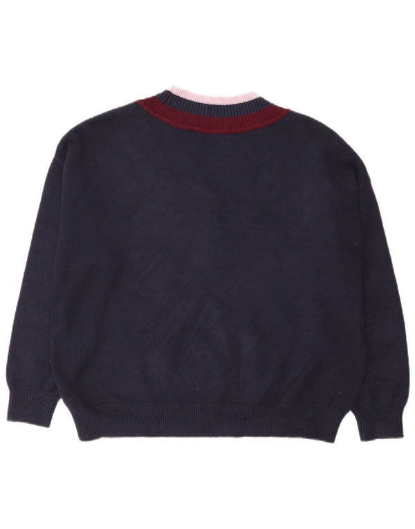 Marks & Spencer Damski sweter z dekoltem w kształcie litery V, UK 16, duży, granatowy