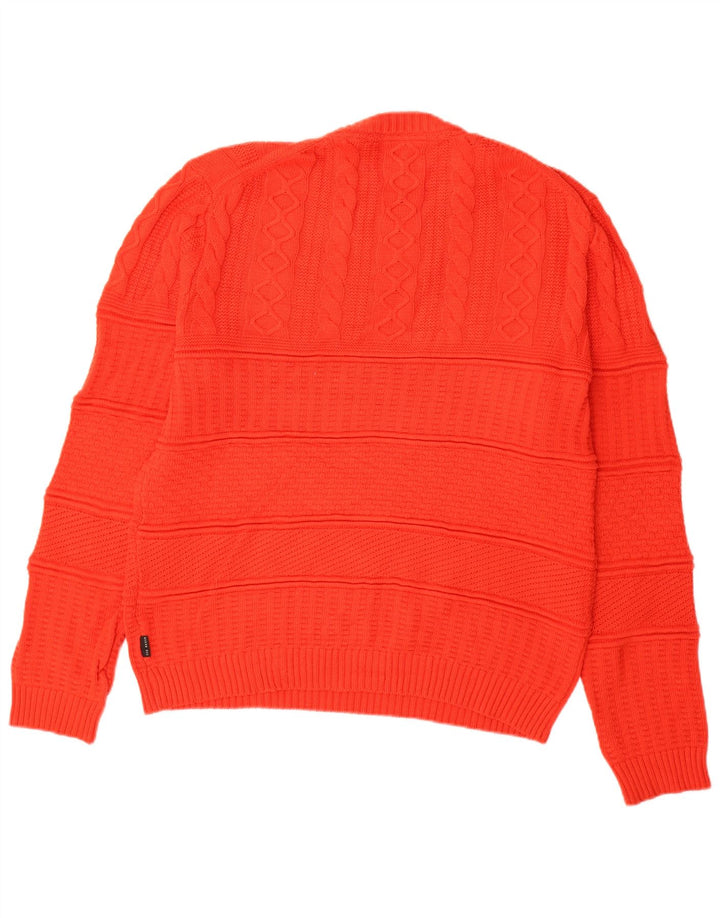 Męski sweter Ted Baker z okrągłym dekoltem, rozmiar 4, duży, czerwony, bawełniany
