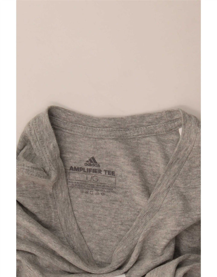 Męska koszulka z grafiką Adidas, duża, szara