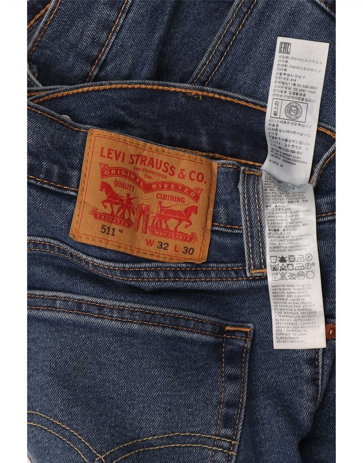 Męskie jeansy Levi's 511 Slim W32 L30 Niebieska bawełna