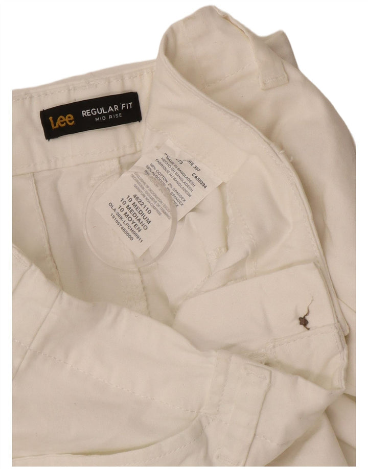 Damskie szorty Lee ze średnim stanem, o regularnym kroju, US 10, duże, W34, biała bawełna