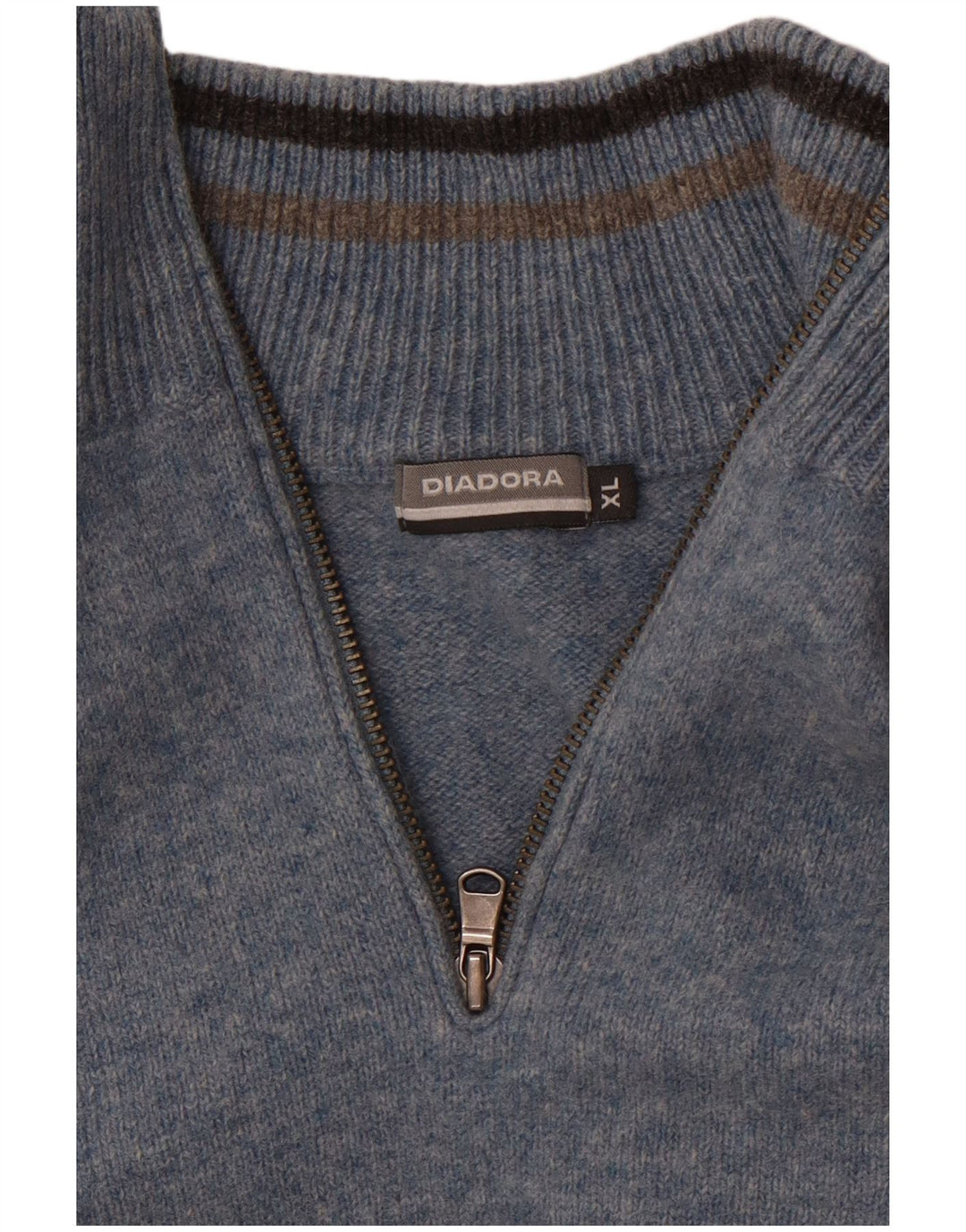 DIADORA Mens Zip Neck Jumper Sweater XL Blue