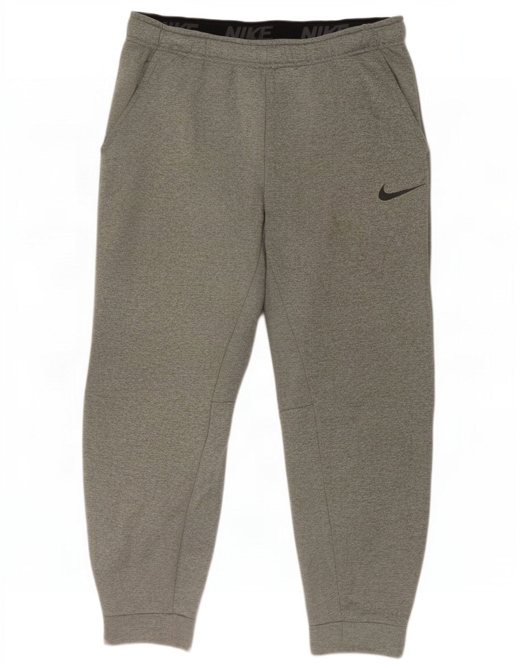Męskie spodnie dresowe Nike Dri Fit, duże, szare, poliestrowe