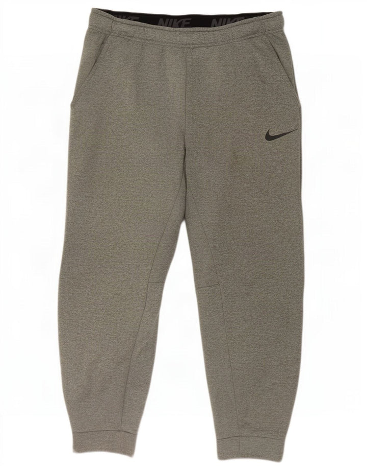 Męskie spodnie dresowe Nike Dri Fit, duże, szare, poliestrowe