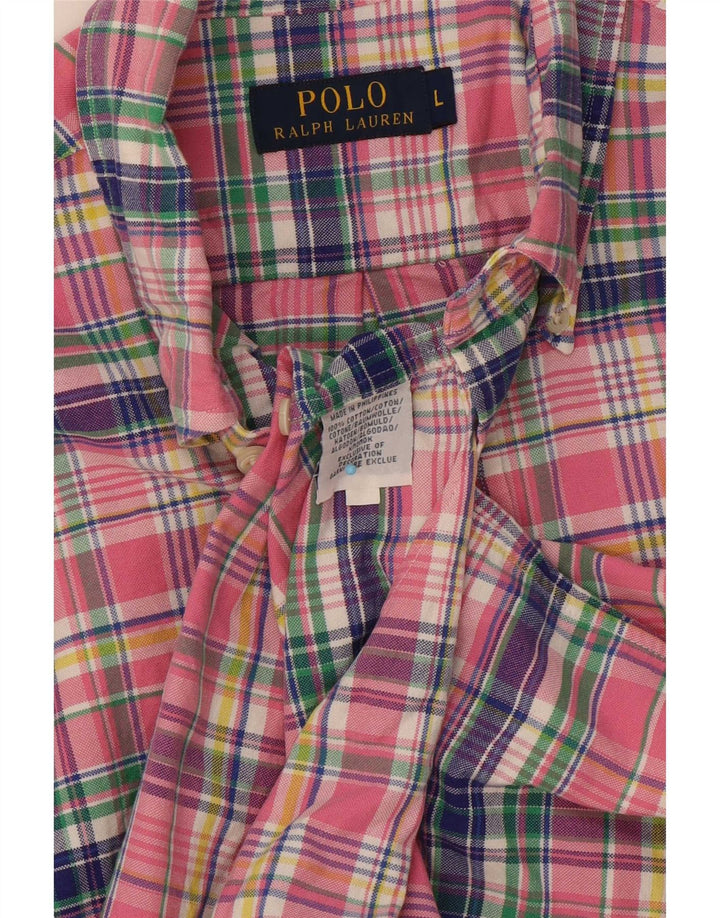 Koszula męska Polo Ralph Lauren, duża, bawełniana w różową kratkę