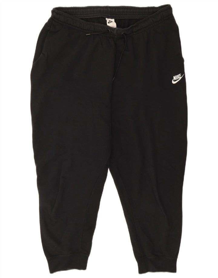 Męskie spodnie dresowe Nike Crop, duże, czarne, bawełniane