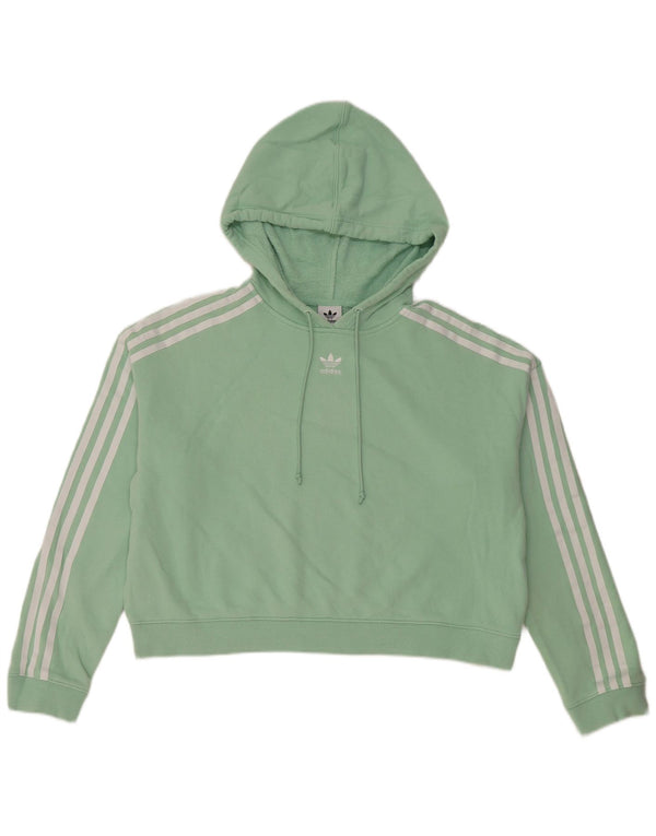 Damska bluza z kapturem Adidas Crop Oversized UK 10 Small Green Cotton