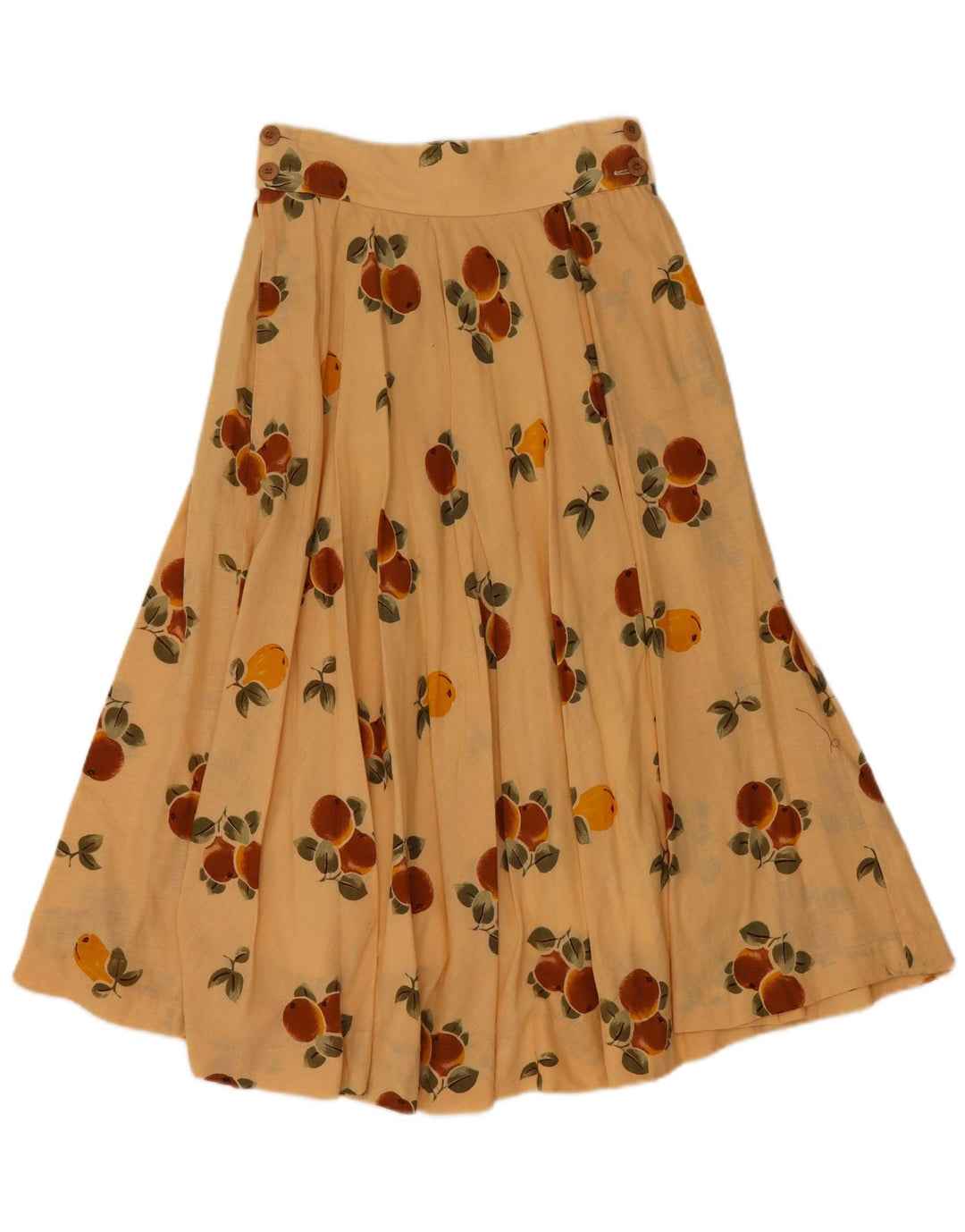 VINTAGE Damska plisowana spódnica w abstrakcyjny wzór W24 XS Beżowa